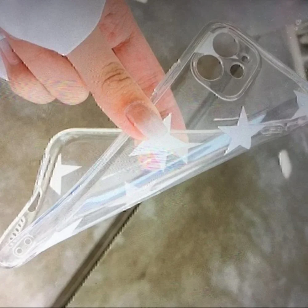 I phone 7p/8p transparent star print case